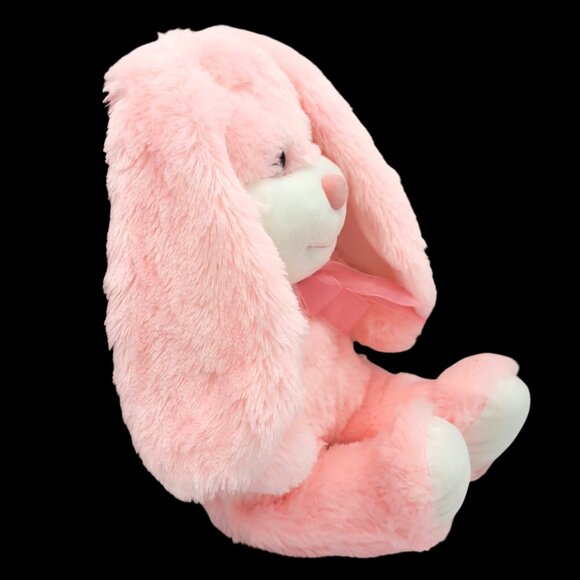 Midwood Brands Bunny Rabbit 16" Pink Stuffed Animal Long Ears Bow Easter - Picture 3 of 8